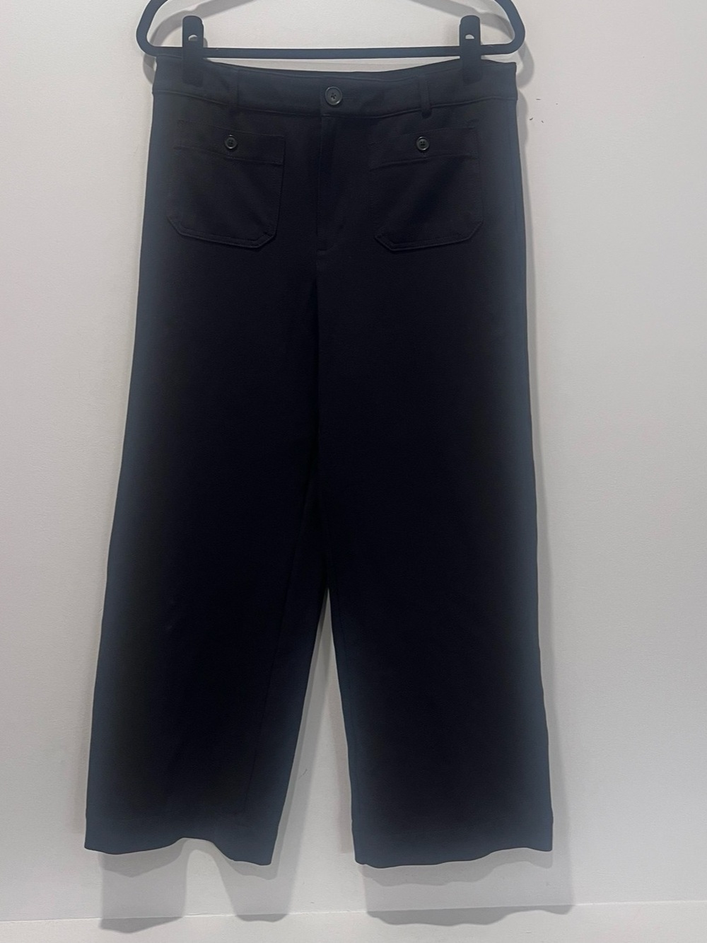 LOFT The Palmer Wide Leg Pants in Black Size 12P